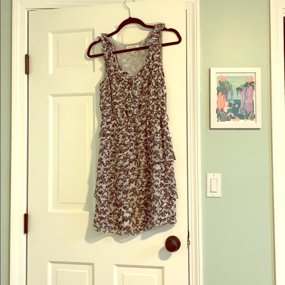 White & black floral dress